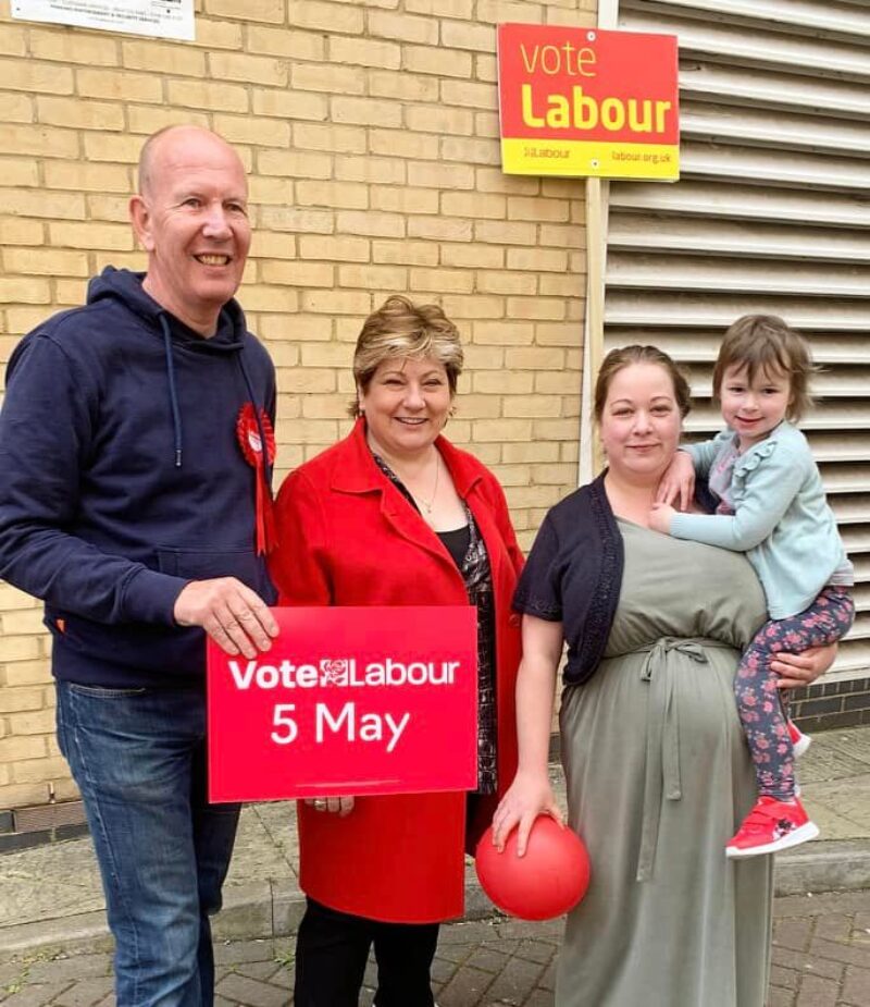 Emily Thornberry with Kingston Town Candidates Martin Ellis and Kezia Coleman