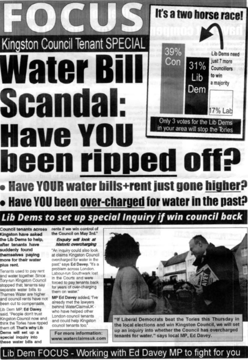 2018 Water charges Lib Dem Leaflet