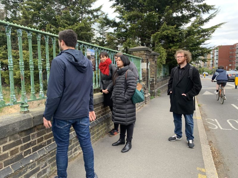 Labour GLA members Sakina Sheikh and Elly Baker with Surbiton Candidates Charlie Deacon and Conor Bollins