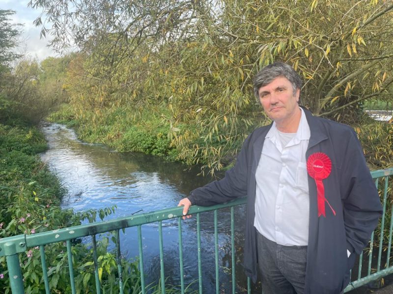 Nick Draper, Labour’s candidate for Green Lane and St James, by the Hogsmill